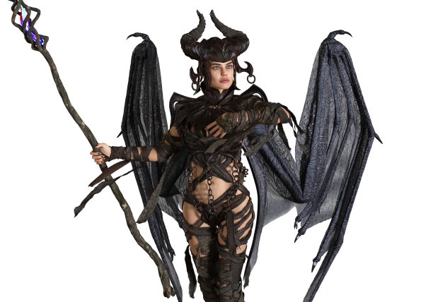 黑魔法皇后3d插图孤立在白色背景图片下载