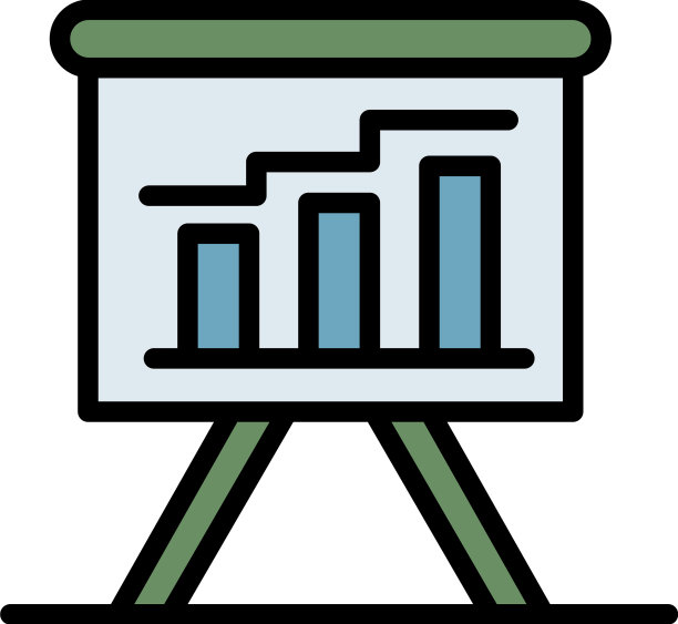 图表在黑板上的图标颜色轮廓图片下载