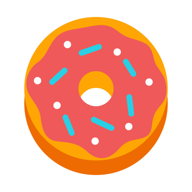甜甜圈早餐图标食品项目图片下载