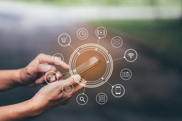 手持智能手机支付网上购物图形图标图片下载