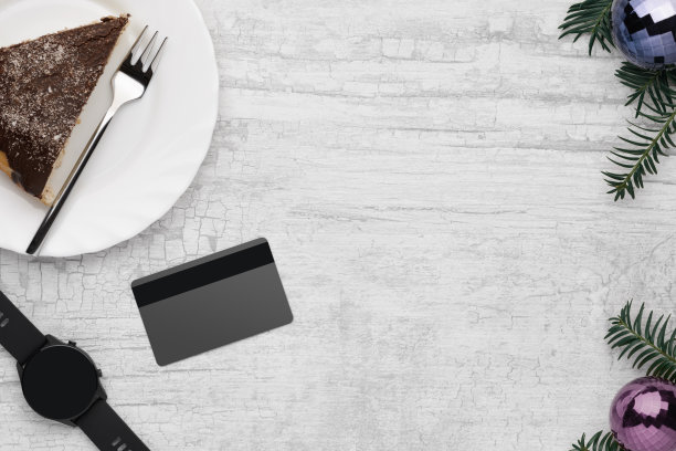 圣诞节和新年背景与圣诞装饰，媒体横幅，模型，平面设计，顶部视图图片下载