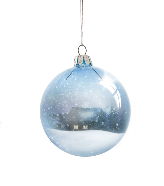 美丽的圣诞玻璃球小屋图片下载