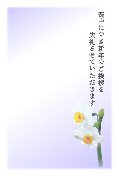 一张印有水仙花的悼念明信片。图片下载