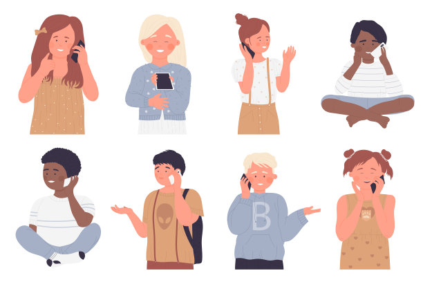 带着积极情绪打电话的孩子被孤立了图片下载