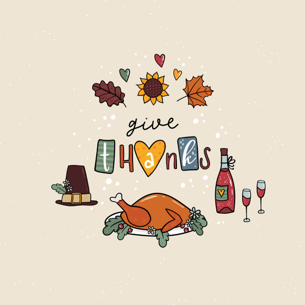 可爱的手绘感恩节无缝图案，可爱的食物和秋天的涂鸦，伟大的纺织品，横幅，墙纸，包装矢量设计图片下载