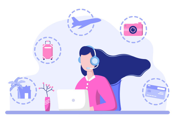 旅行社背景矢量插图。人们使用飞机、汽车或轮船来参观这些世界著名旅游景点的地标图片下载