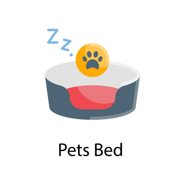 宠物床矢量平面图标设计插图。兽医符号在白色背景EPS 10文件图片下载