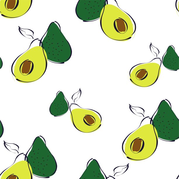牛油果无缝花纹图片下载