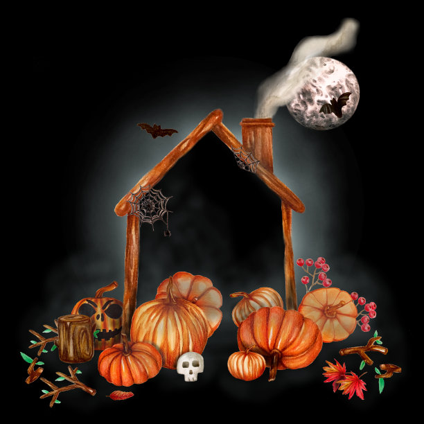 万圣节的木制房子图片下载