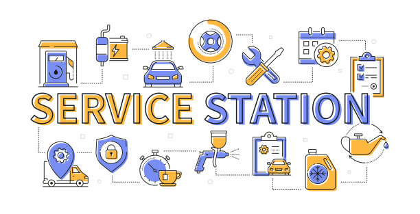 服务站线设计风格现代旗帜图片下载