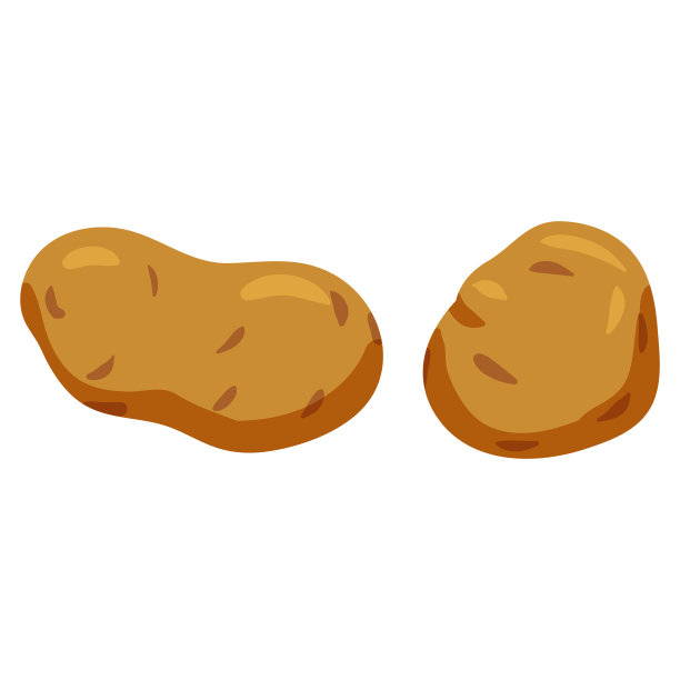 土豆，天然健康有机营养产品。矢量涂鸦卡通平面时尚插图手绘孤立图片下载