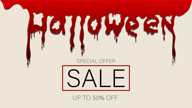 万圣节血媒介销售横幅。血滴图片下载