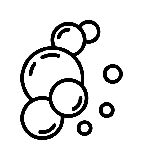 气泡平线图标。肥皂泡沫，氧气泡沫，汽水矢量标志。轮廓标志的移动概念和网页设计，商店图片下载