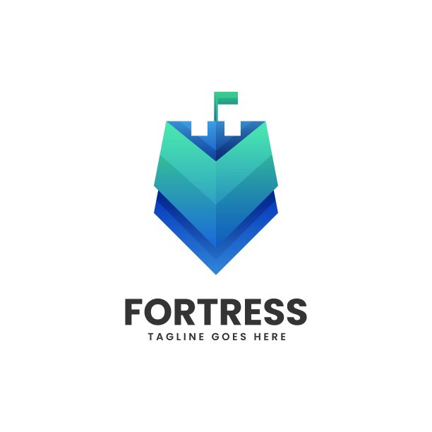 矢量插图城堡渐变彩色风格。图片下载