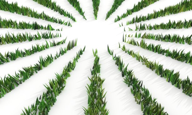 摘要三维绿草如茵的径向梁图片下载