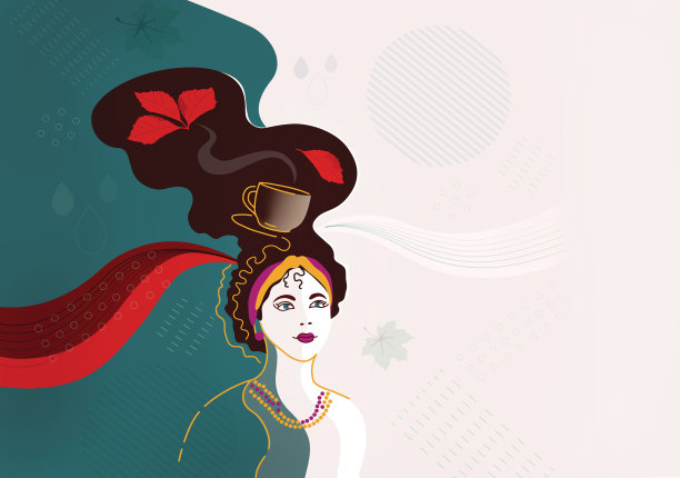 正念概念抽象插画，活在当下享受生活。图片下载