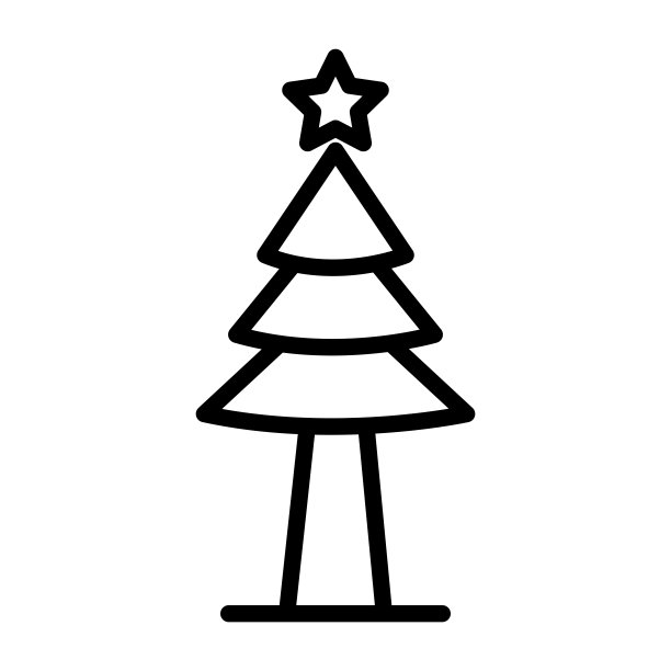 圣诞树图标设计矢量模板插图图片下载