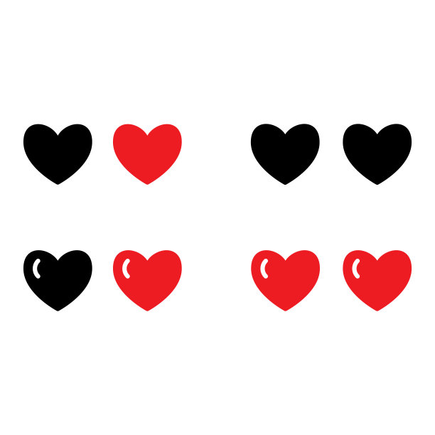 心形图标设计矢量模板插图图片下载