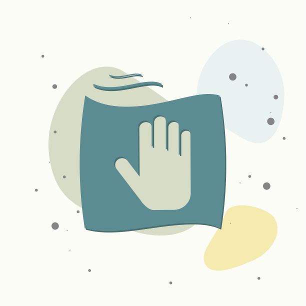 矢量图标手和抹布。标志清洁和清洁的彩色背景。图片下载