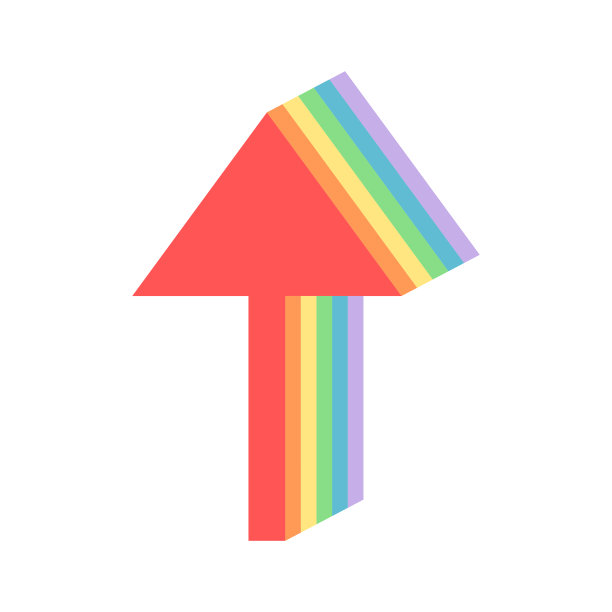 彩虹颜色的箭头图片下载