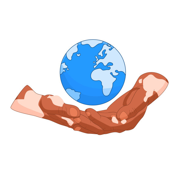 白癜风的手把地球握在手中图片下载
