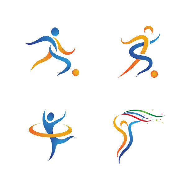 运动剪影矢量图标插图图片下载