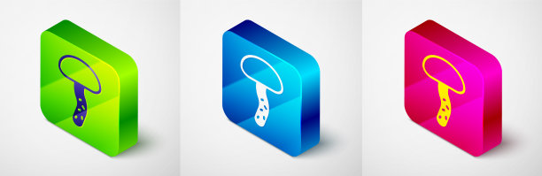 等距蘑菇图标孤立在灰色图片下载