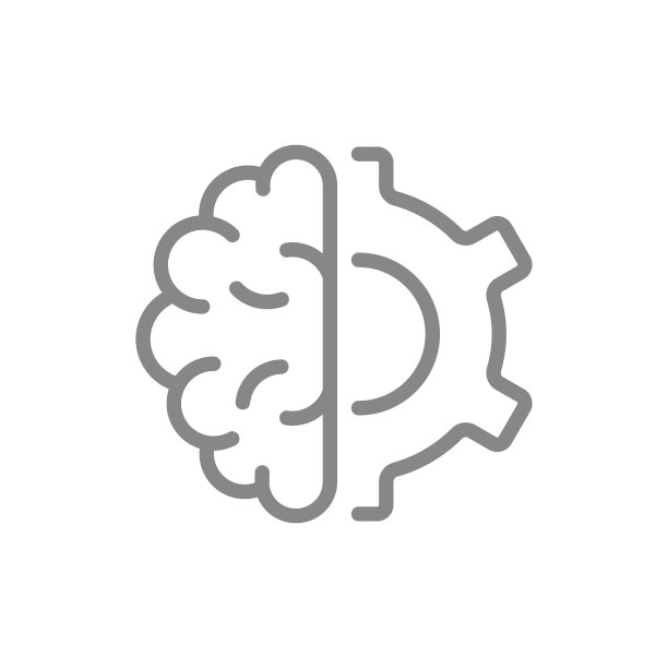 人的脑子里有齿轮线的图标。工程、机器人技术思维的象征图片下载
