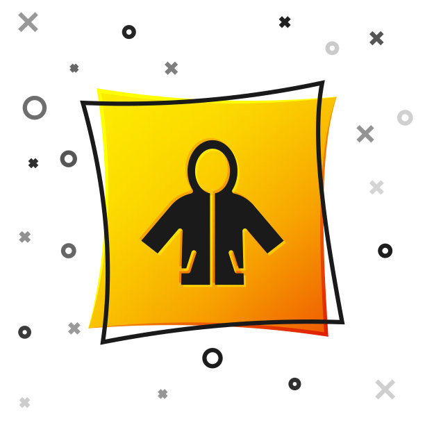 黑色雨衣图标孤立在白色背景图片下载