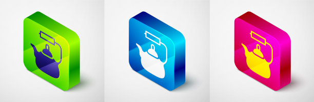 等距水壶手柄图标隔离在灰色图片下载