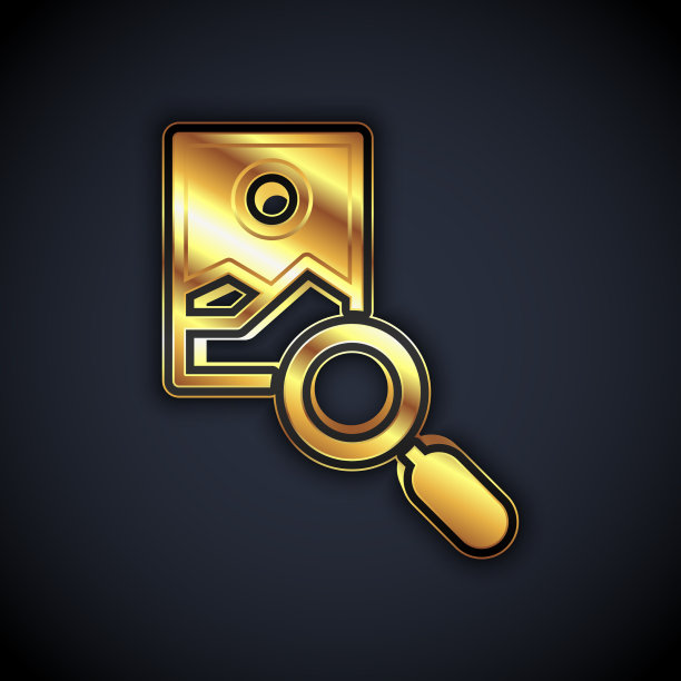 金色照片修饰图标孤立的黑色图片下载