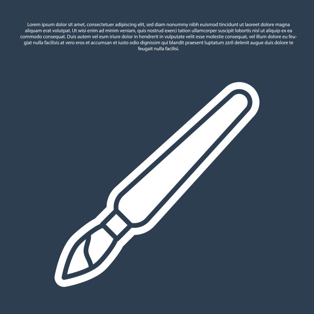 蓝色线漆刷图标孤立在蓝色图片下载