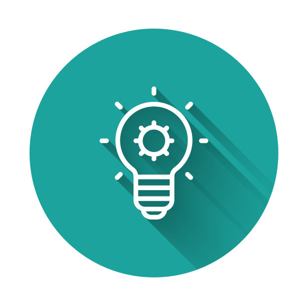 白线灯泡与概念图标的概念图片下载