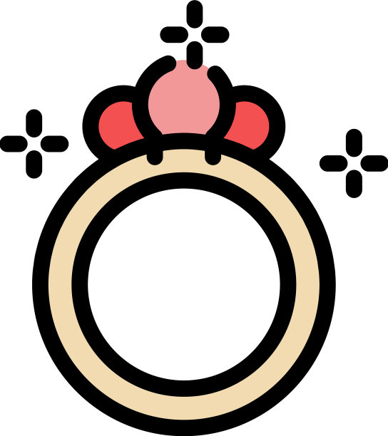 珍珠戒指图标颜色轮廓图片下载