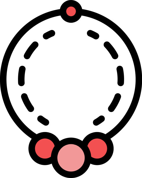 珍珠项链图标颜色轮廓图片下载