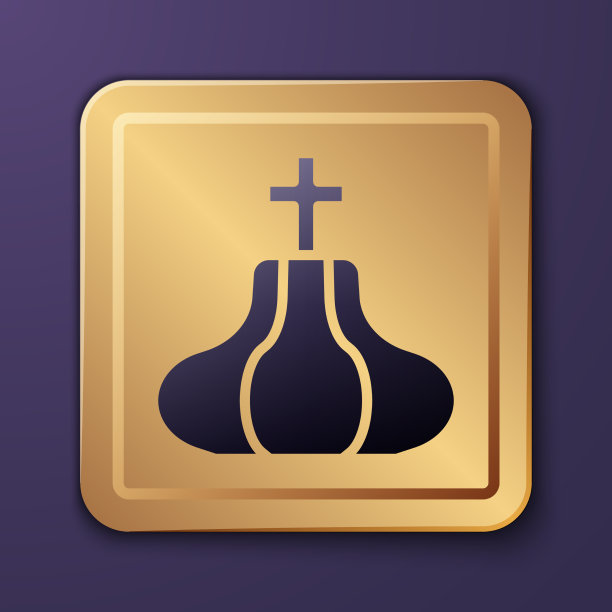 紫色的基督教教堂塔图标孤立上图片下载