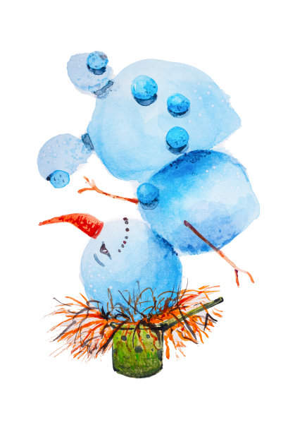 跳舞的雪人在他的头上旋转图片下载
