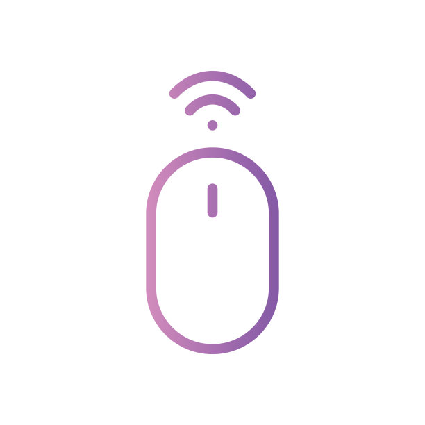 智能无线鼠标梯度图标隔离在白色背景图片下载