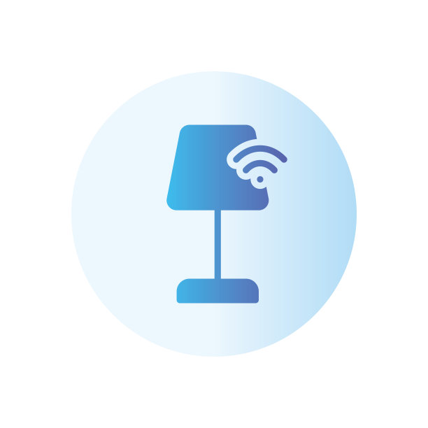 智能灯的渐变图标隔离在白色背景图片下载