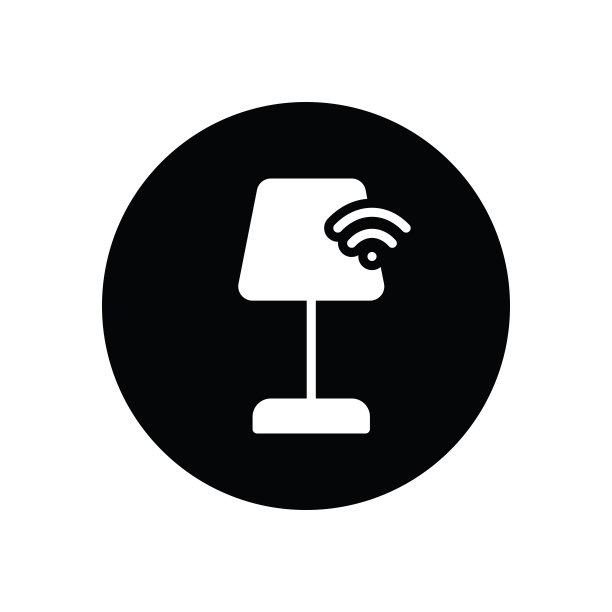 智能灯字形图标隔离在白色背景图片下载