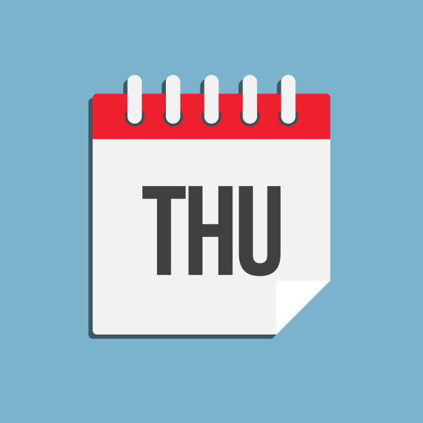 模板图标页日历，星期四中图片下载