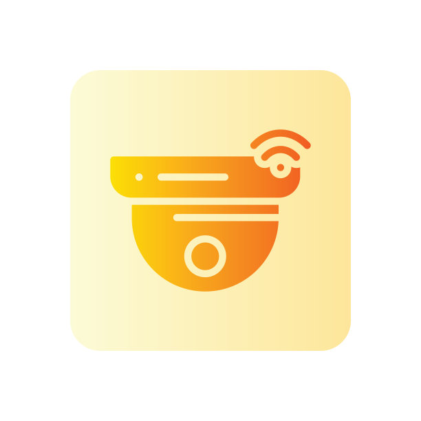 智能闭路电视摄像机的梯度图标孤立在白色背景图片下载