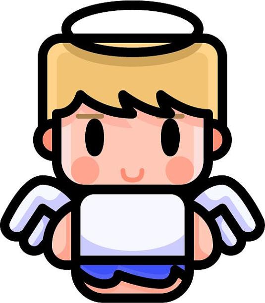 男生天使可爱卡通扁平元素图片下载