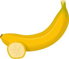 卡通水果香蕉黄色扁平元素图片下载