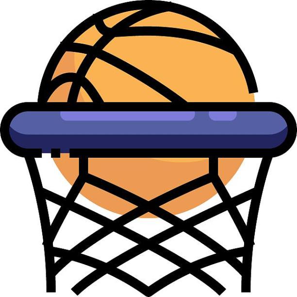 篮球架篮球投篮扁平卡通元素图片下载