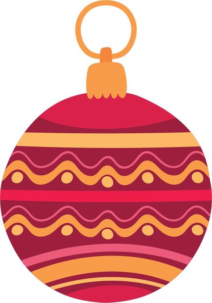 手绘插画圣诞节挂球装饰元素图片下载