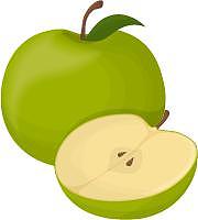 水果绿色青苹果卡通扁平元素图片下载
