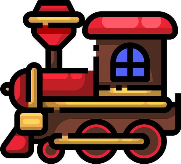 圣诞节小火车玩具卡通扁平元素图片下载
