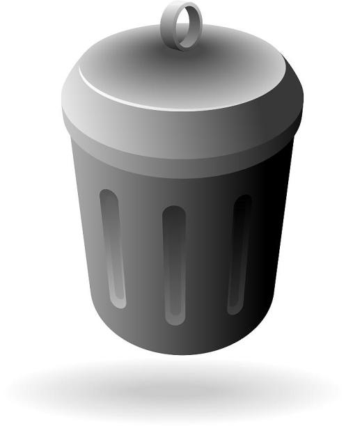 3D立体插画风格金属垃圾桶元素图片下载