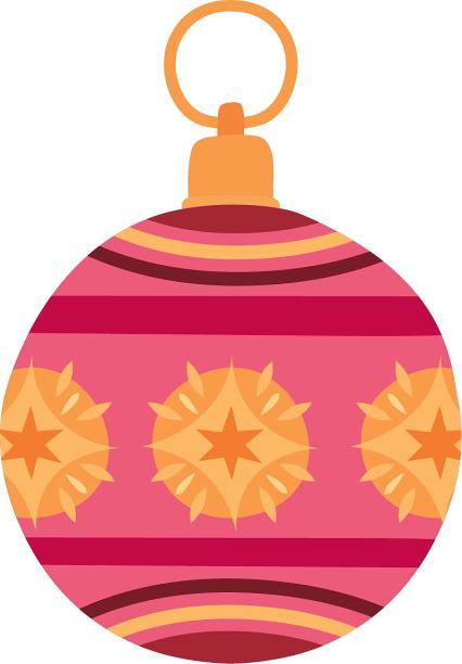 手绘插画圣诞节彩球挂球装饰元素素材图片